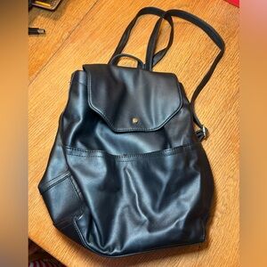 Time and Tru Layla Backpack Black Faux Leather